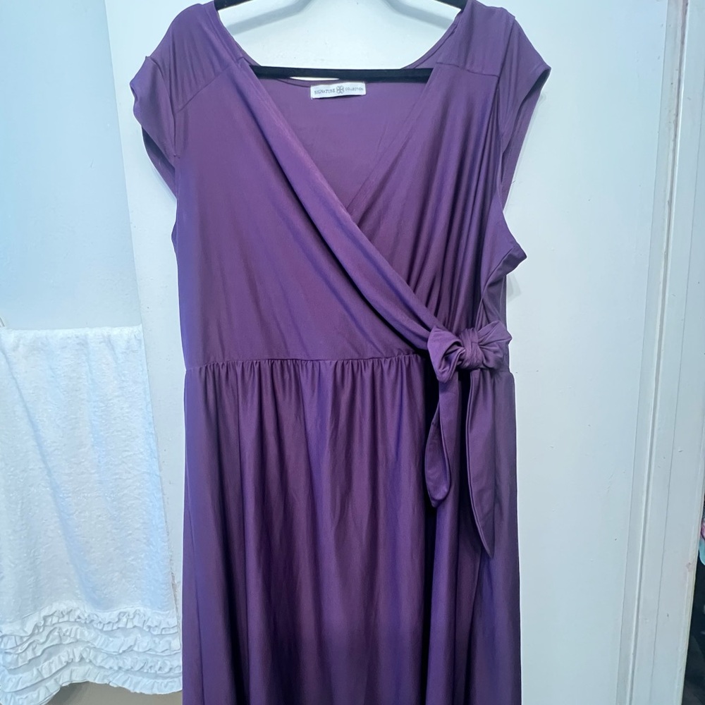 Avon Purple Wrap Midi Dress